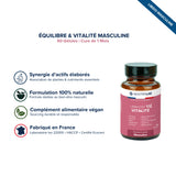 Packaging de Libiboost XXL avec texte sur vitalité masculine et formule naturelle