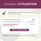 Conseils d'utilisation Maca Bio, gélules, santé, vitalité