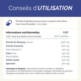 Illustration des ingrédients du Complexe Boost & Go, ginseng, acérola, kola, gelée royale, spiruline