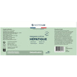 Étiquette produit Drainage & Détox hépatique Nootrolab, informations nutritionnelles et conseils d’utilisation pour une cure détox foie.