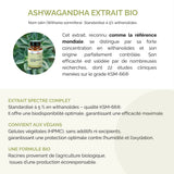 Gélules d'ashwagandha bio KSM-66 pour stress et énergie