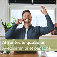 Homme souriant au téléphone, détente et sérénité avec Ashwagandha KSM-66