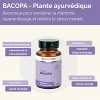 Infographie sur la plante ayurvédique Bacopa Monnieri