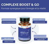 Infographie sur les bienfaits du Complexe Boost & Go, énergie, concentration, performance cognitive
