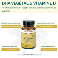 DHA végétal vitamine D pour santé cognitive et os