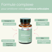 Présentation des bienfaits de Souplesse Articulaire Naturelle I cure articulation : formule bio, soulage les gênes articulaires, améliore la mobilité et effet anti-inflammatoire.