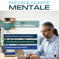 Boîte de gélules pour la santé cognitive et la vigilance