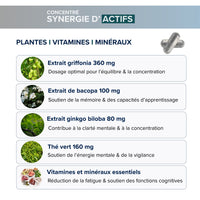 Packaging de complément pour la concentration et la clarté mentale