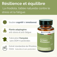 Complément alimentaire Rhodiola extrait en gélules, résilience au stress