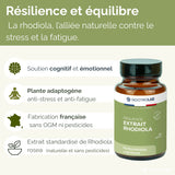 Complément alimentaire Rhodiola extrait en gélules, résilience au stress