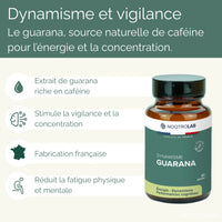 Gélules de Guarana naturel bio pour énergie et concentration